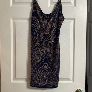 Navy Rose Gold Glitter Dress!